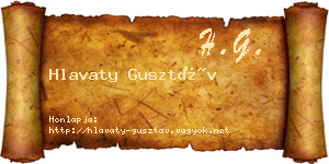 Hlavaty Gusztáv névjegykártya